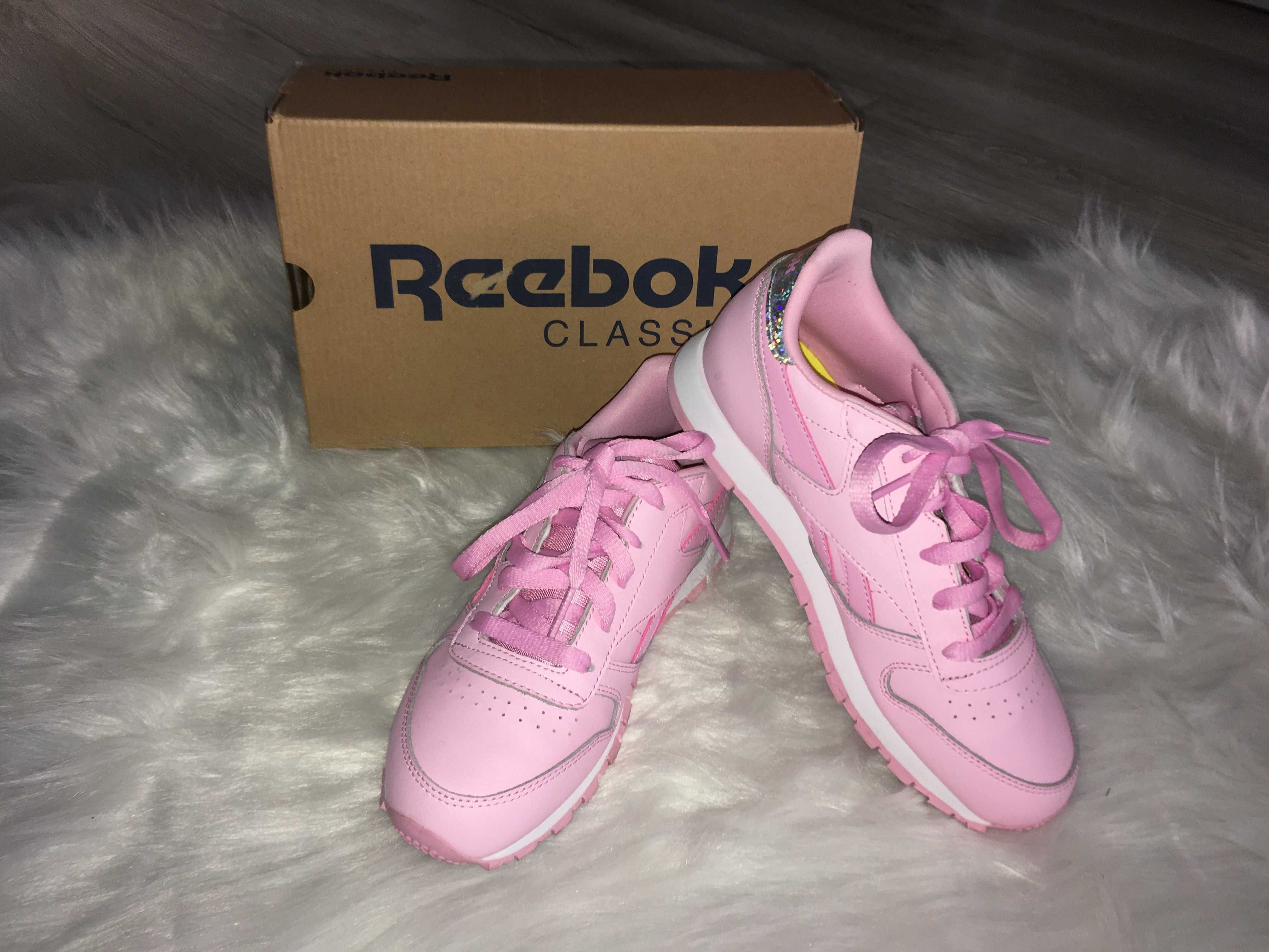 Różowe buty sportowe Reebok Classic Leather