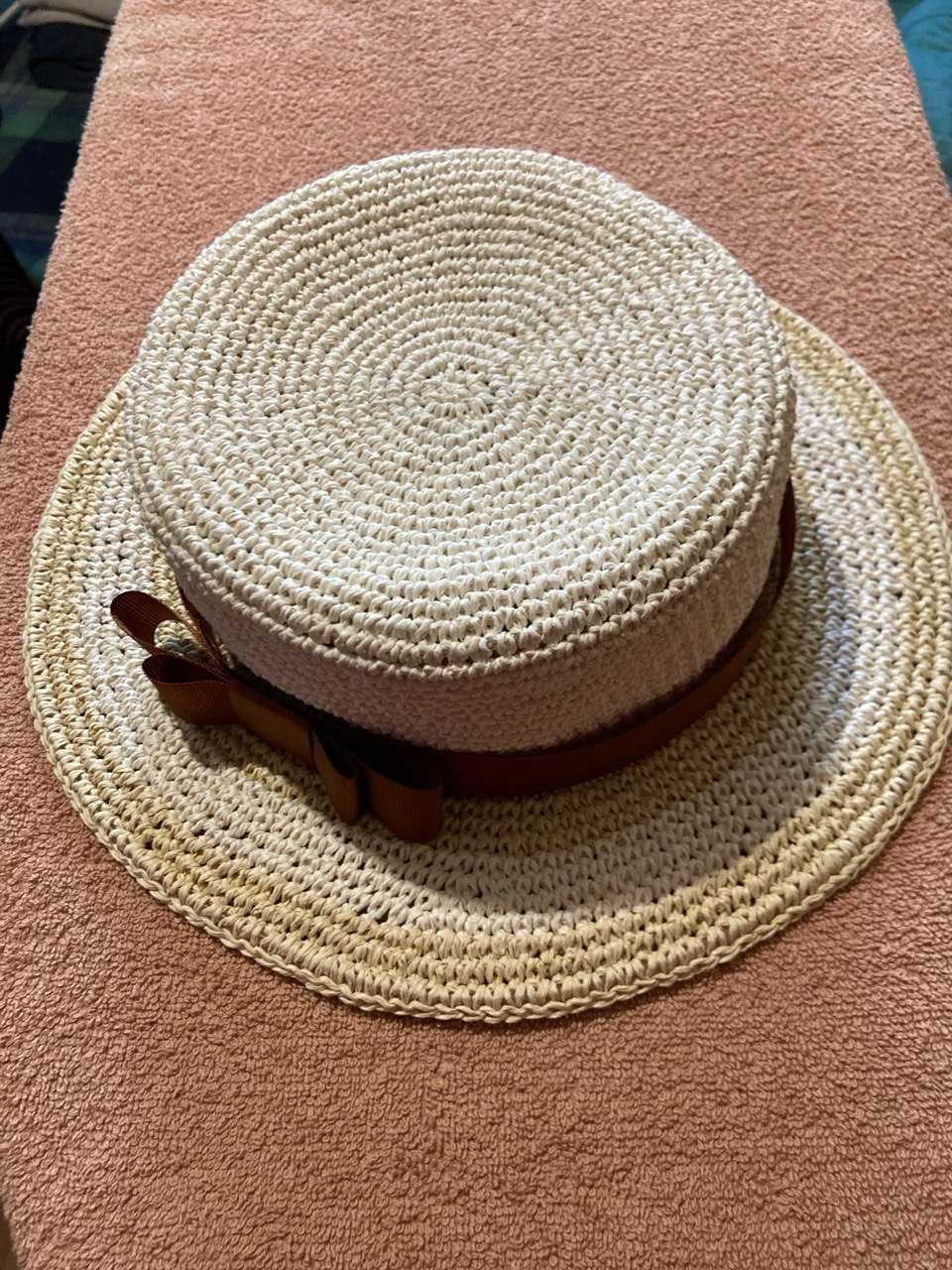 Шляпка капелюх літній/капелюшка каміньєтка/рафія/ручна робота/HandMade