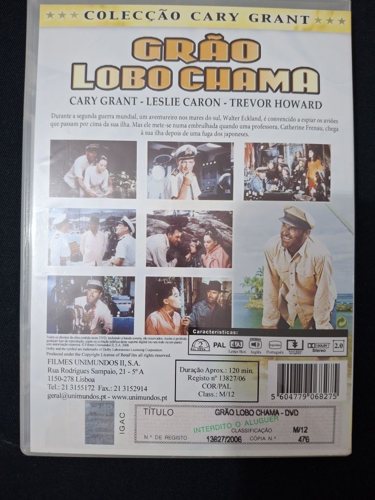 DVD Grão Lobo Chama com Cary Grant.
