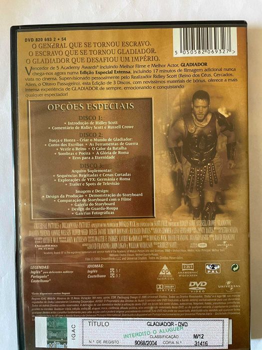 Gladiador (Gladiator) Edição 3 discos