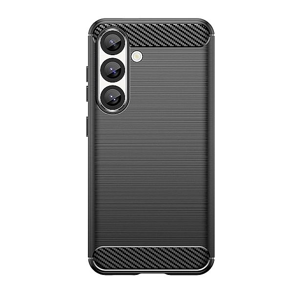 Etui silikonowe Carbon Case na Samsung Galaxy S25 Edge - czarne