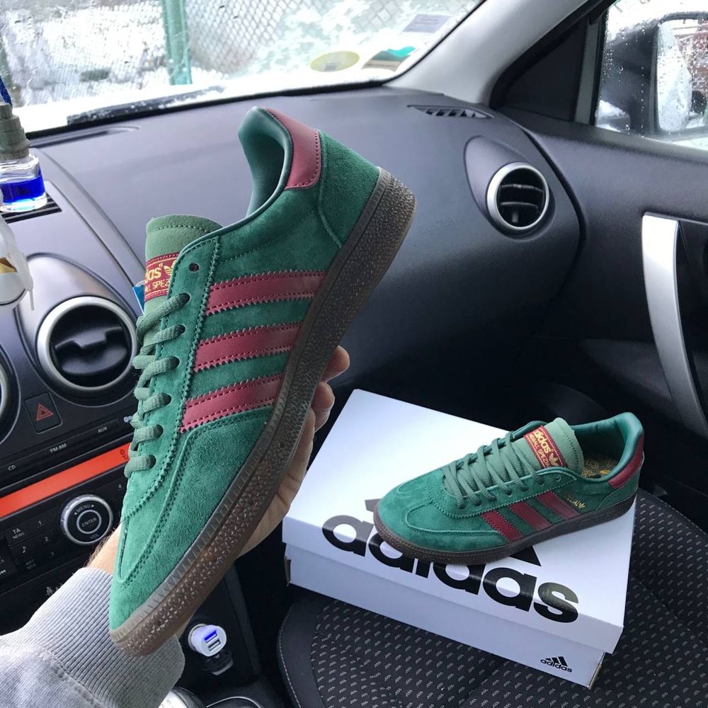 Чоловічі кросівки адідас спезиал зелені Adidas Spezial Green Red