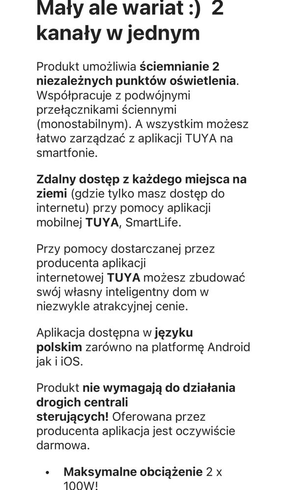 Mini ściemniacz światła WiFi