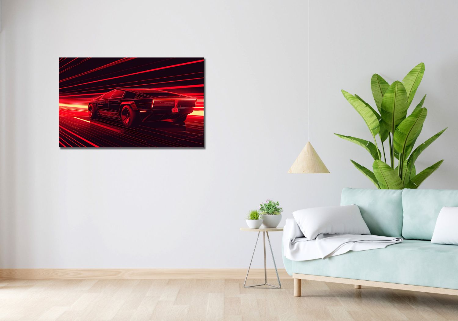 Obraz 100x60cm Prędkość w Czerwonym Neonie