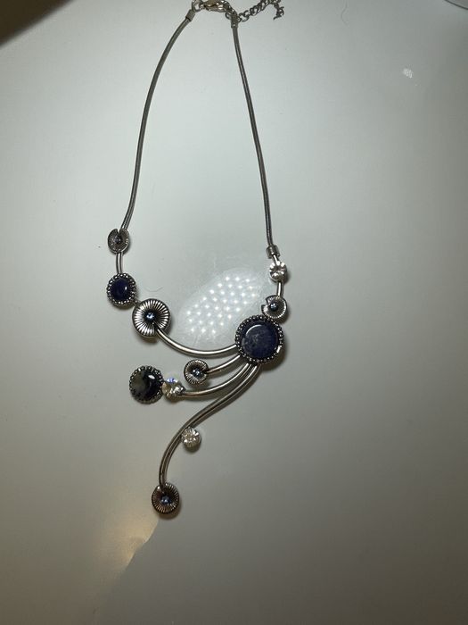 Кольє, намиста вінтаж камінь натуральний , посріблення