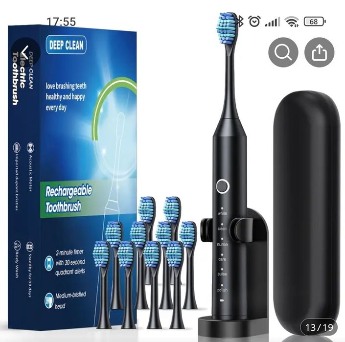 Escova de dentes elétrica inteligente para adultos