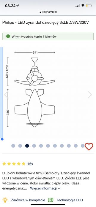 Lampa planes disney dla dziecka