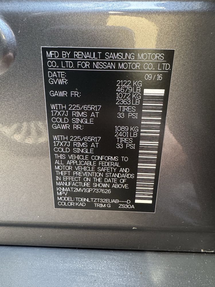 Nissan Rogue SV 2016