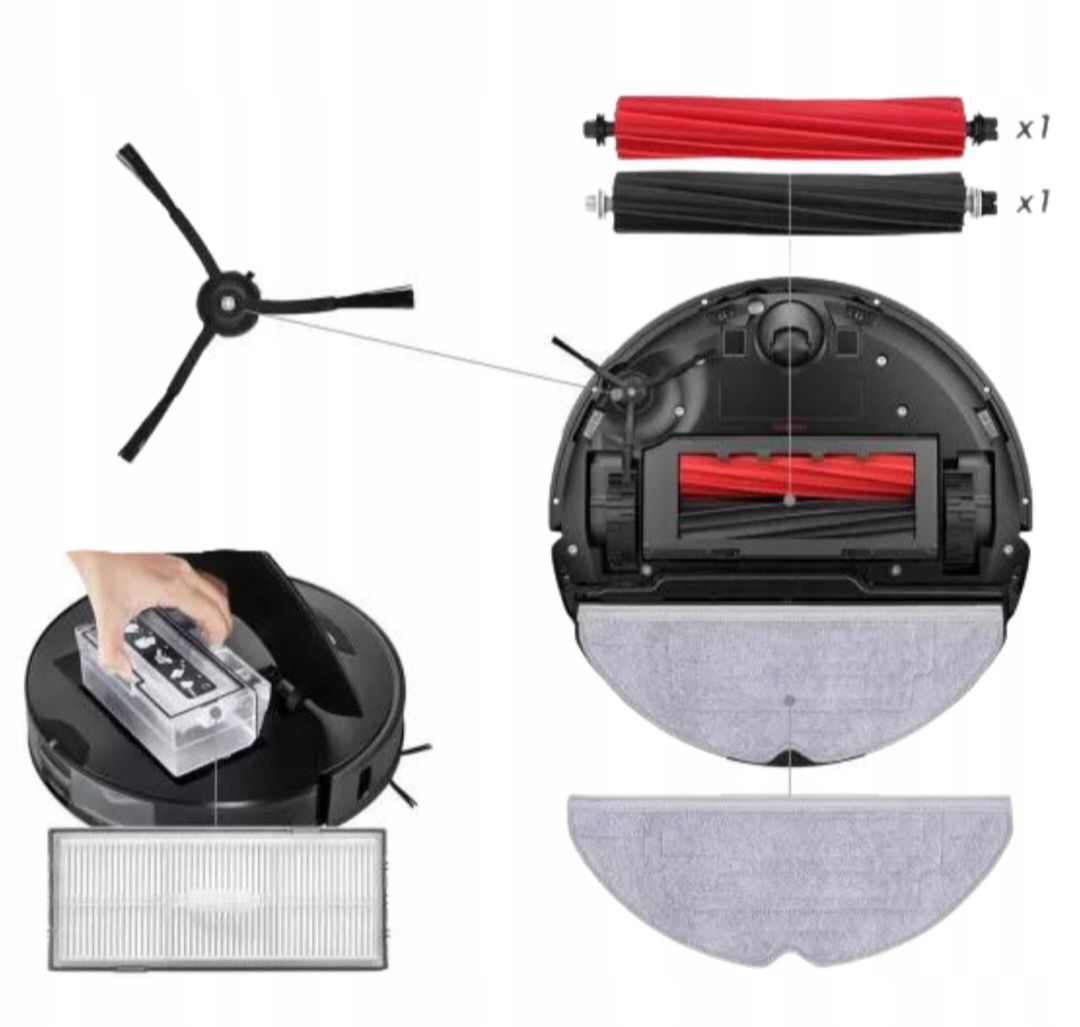 Zestaw Szczotki Rolki Filtry Mopy do Robota Roborock S8 S8 Plus S8 Max