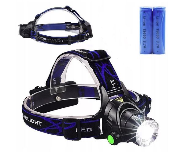 Latarka Czołowa Led Zoom Cree Xm-L T6 Czołówka 3 sztuki