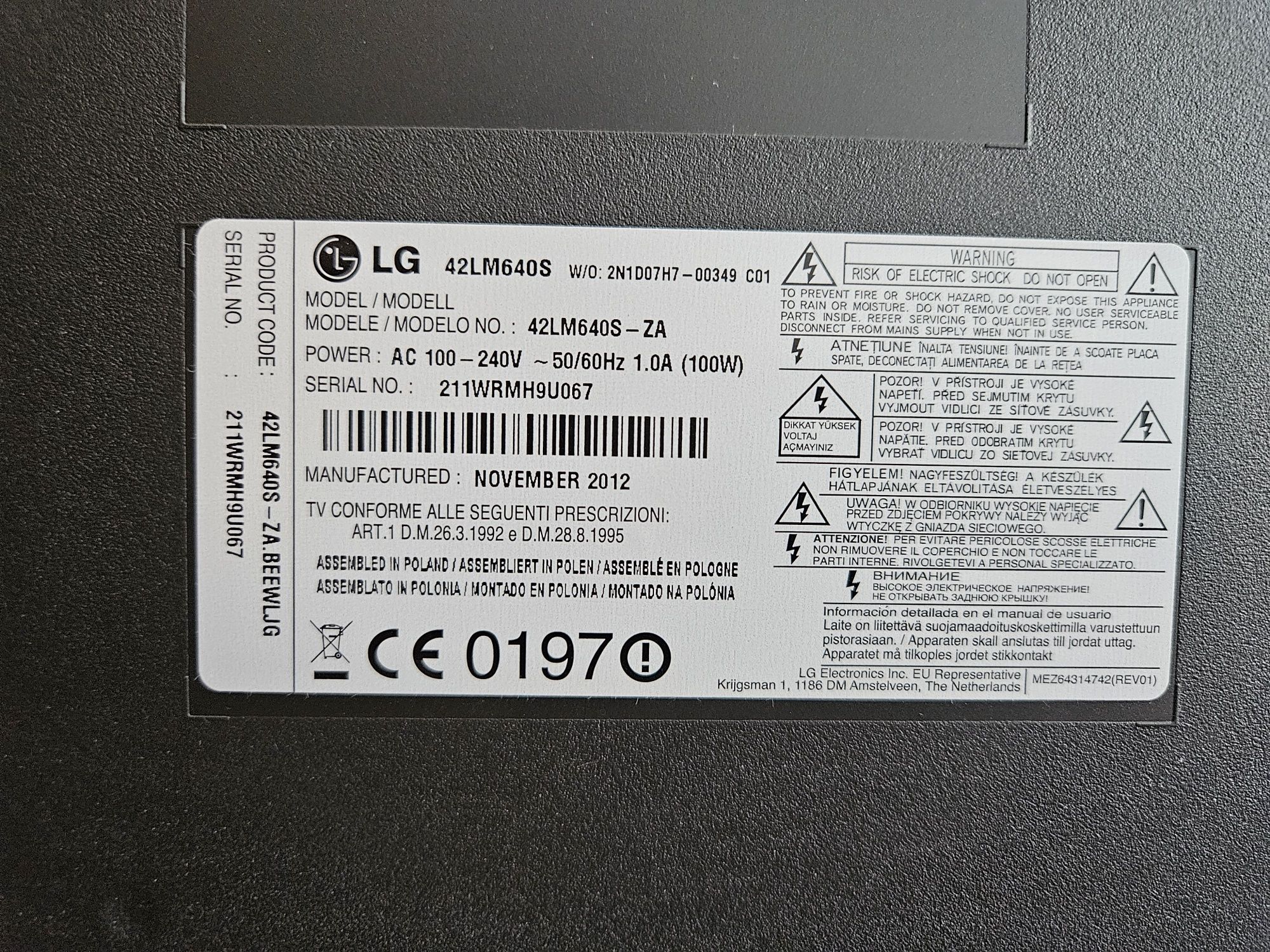 Telewizor LG 42LM640S640 Dekoder Pilot Smart 3D