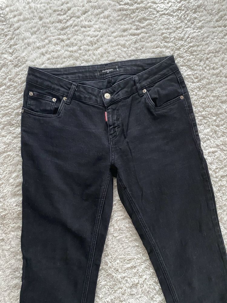 Czarne jeansy męskie Dsquared2 skinny fit klasyczne dżinsy