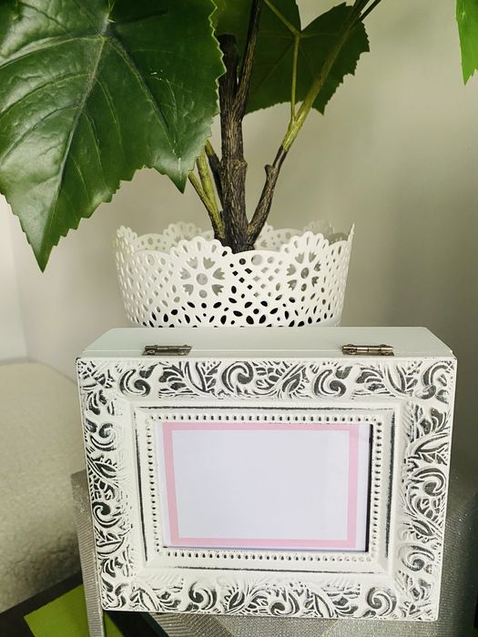 Szkatułka z miejscem na zdjęcie pojemnik deco box with foto biały