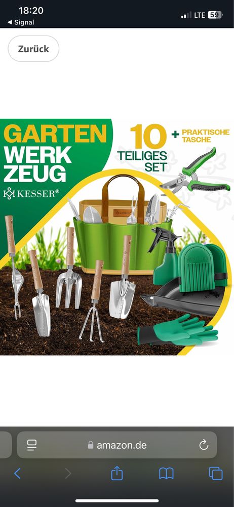 Zestaw do prac ogrodowych Kesser z torbą na narzędzia