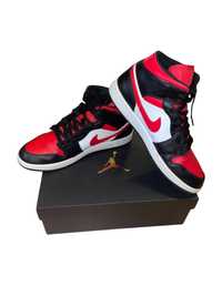 Buty Nike Air Jordan 1 Mid Black/Fire Red-White rozmiar 45