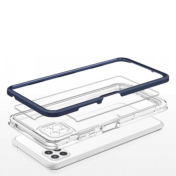 Clear 3in1 etui do Samsung Galaxy A22/5G żelowy pokrowiec z ramką nieb