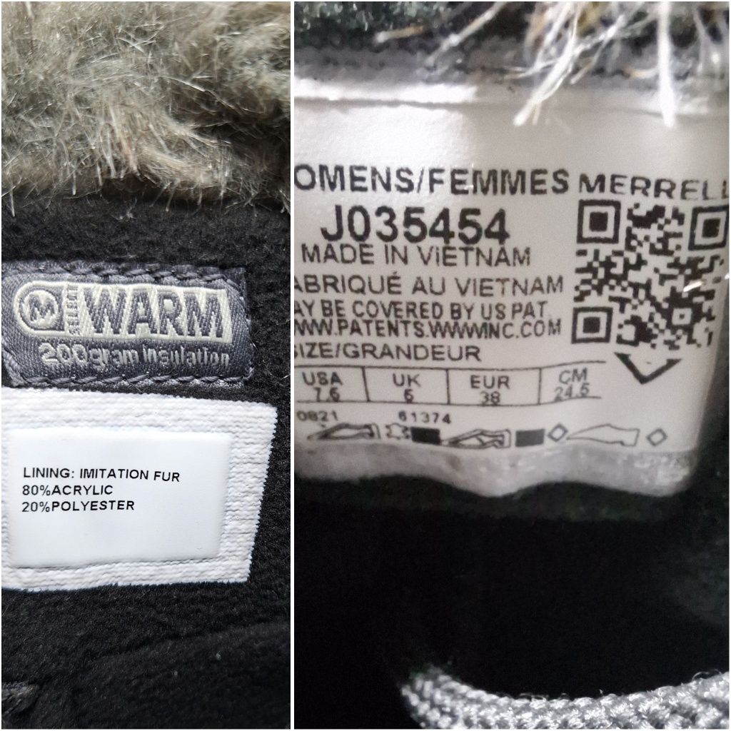 Зимние сапоги Merrell Ontario полусапоги трекинговая обувь 38 розмер