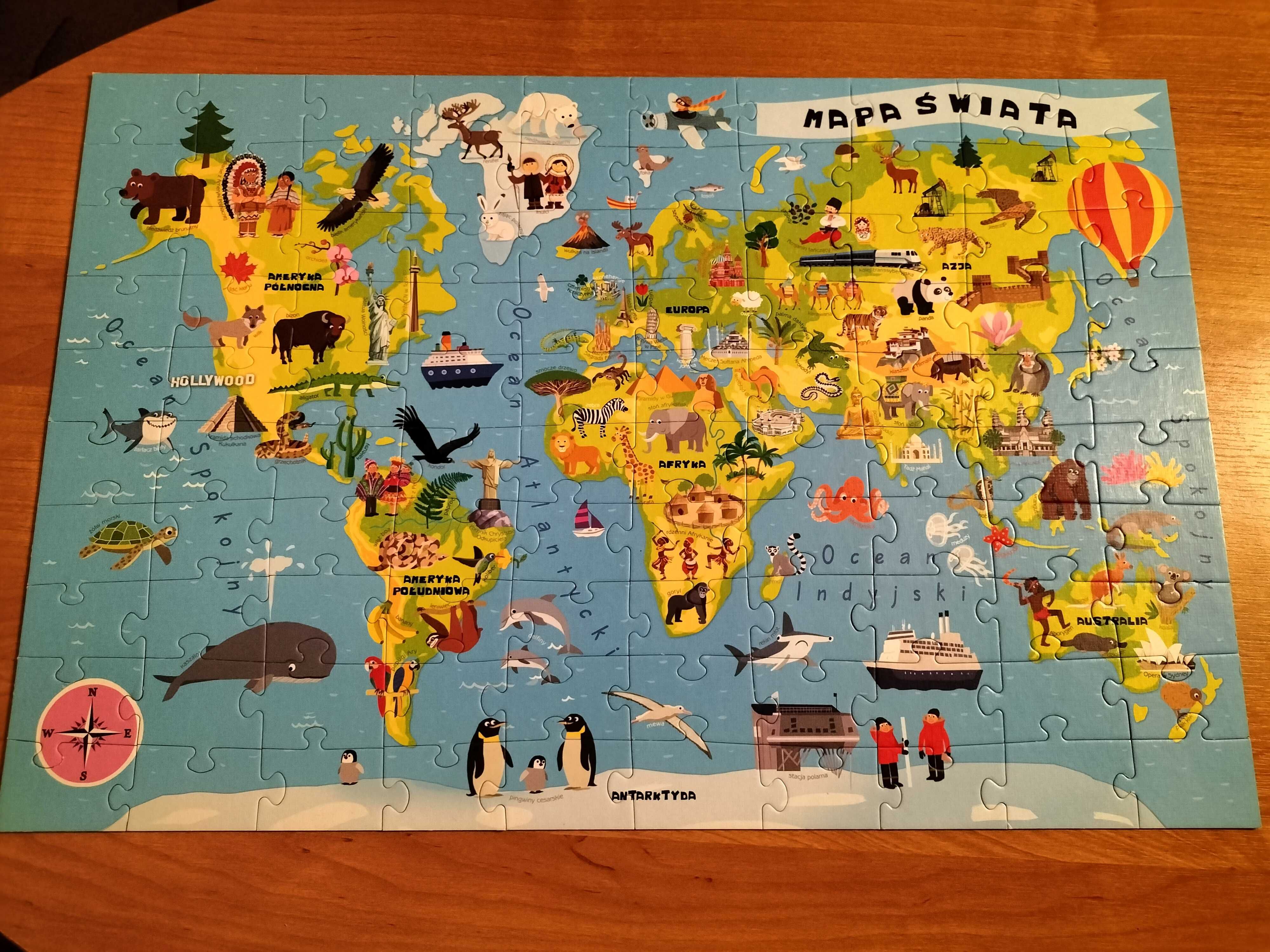 Edukacyjne puzzle Mapa świata Trefl