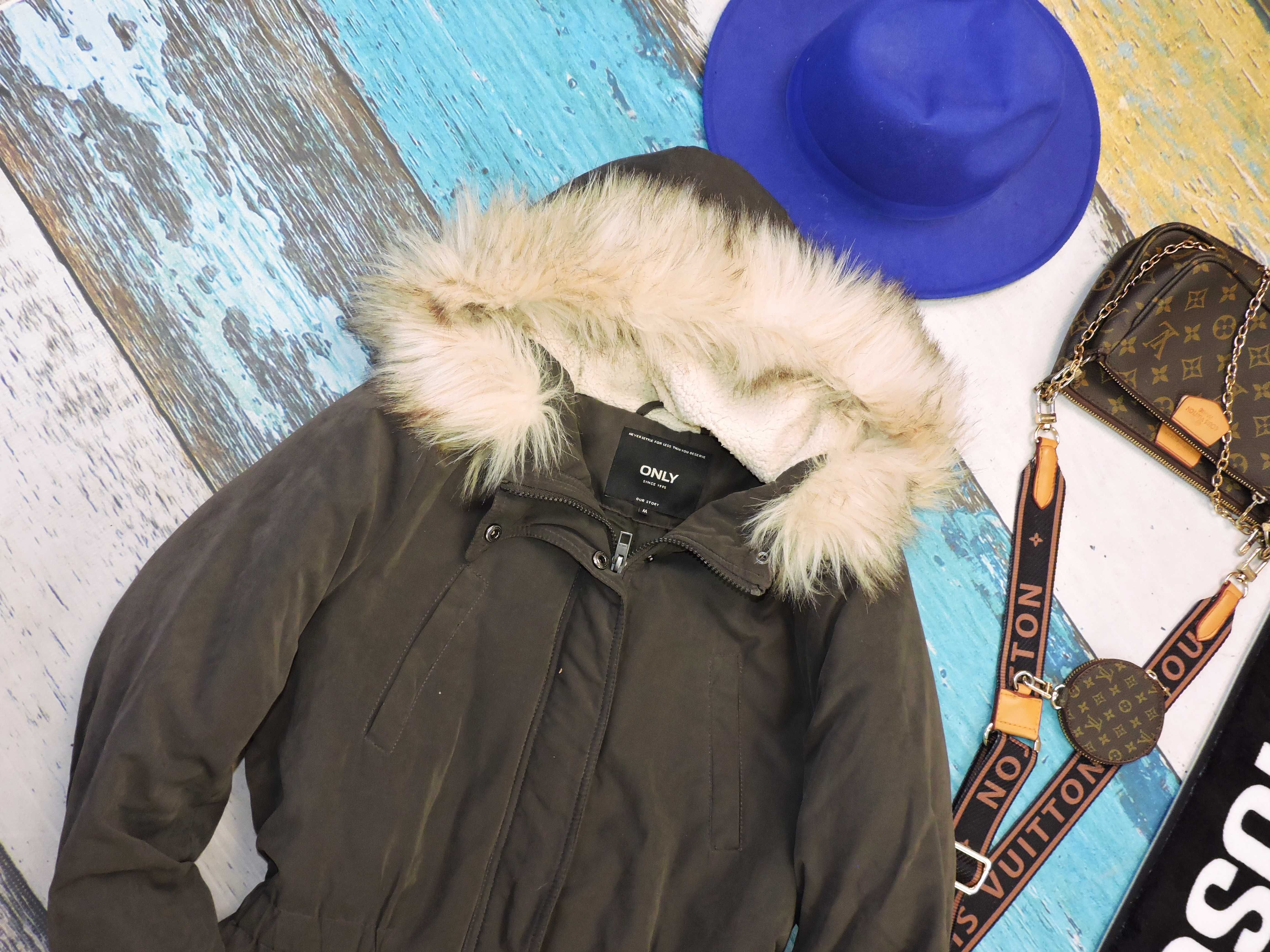 Only Zimowa kurtka parka futerko M