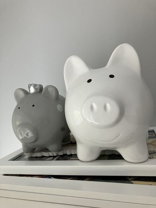 Skarbonki 2szt komplet biała szara