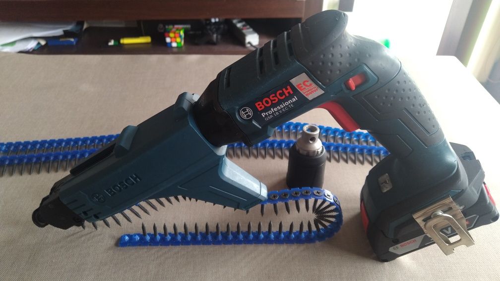 Bosch GSR 18 V-EC TE Wkrętarka do regipsow z magazynkiem głowicą