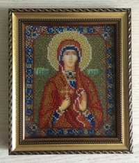 Икона Святой Марины, вышита бисером