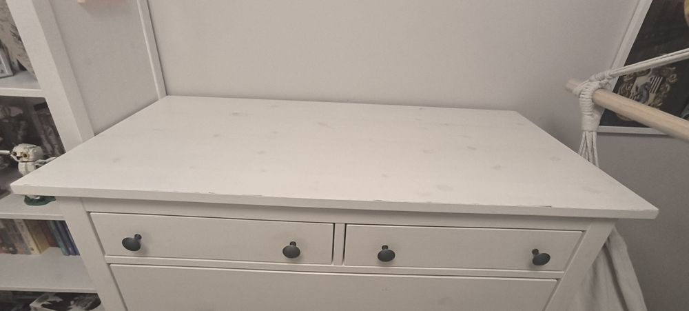 Komoda Hemnes, biała bejca, 6 szuflad