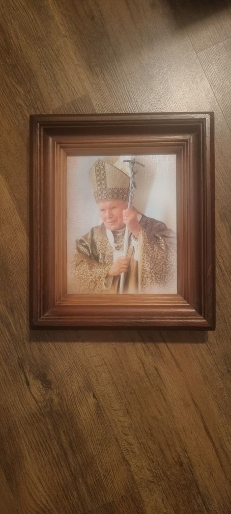 Obraz Jan Paweł II Papież bdb 30x34cm