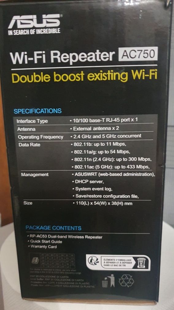 Asus wzmacniacz sygnału Wi-Fi AC750