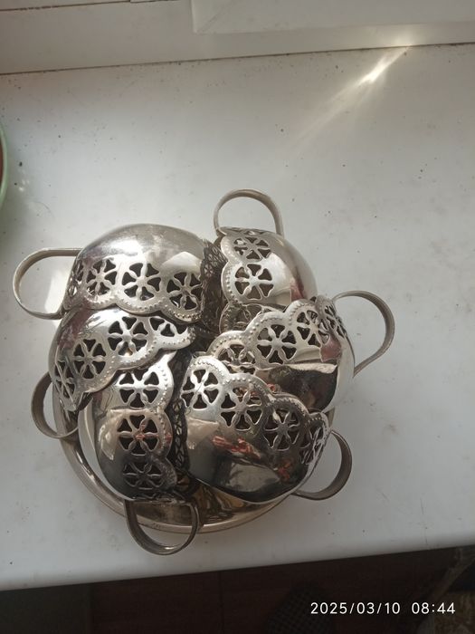 Подстаканник с блюдцем из нержавейки