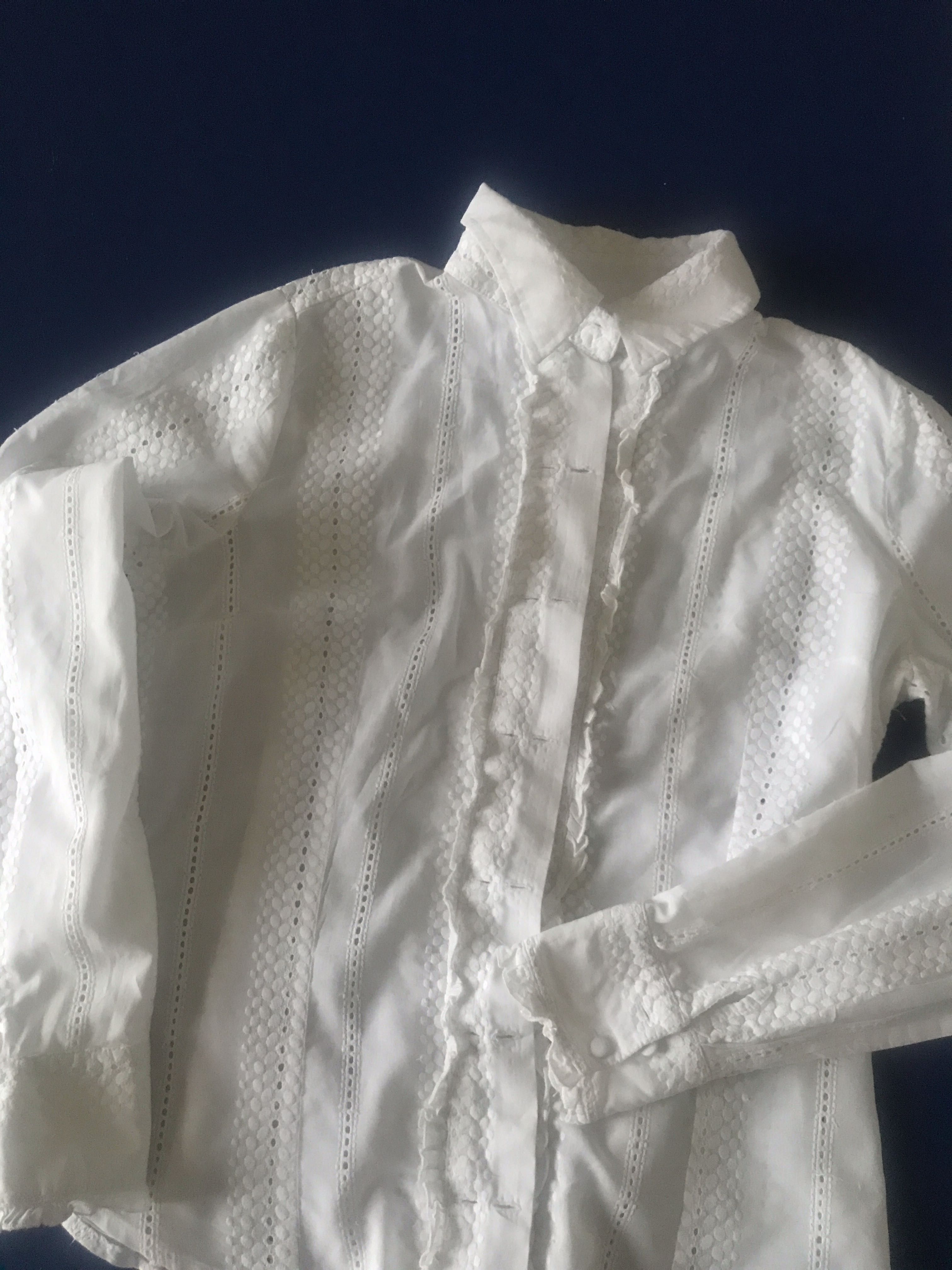 Koszula biała haftowana ażurowa