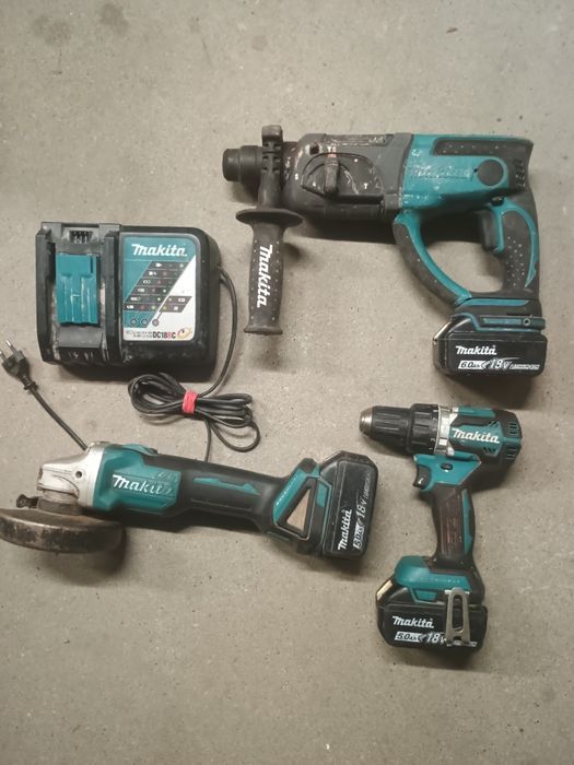 Makita 18 V li-ion DHR 202, Dga 506, ddf 484 Aku 6,0 i 5,0 ah