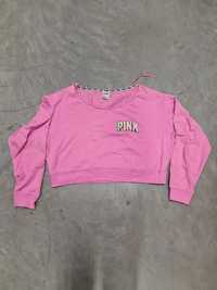Różowa bluza crop top Victoria's Secret Pink\