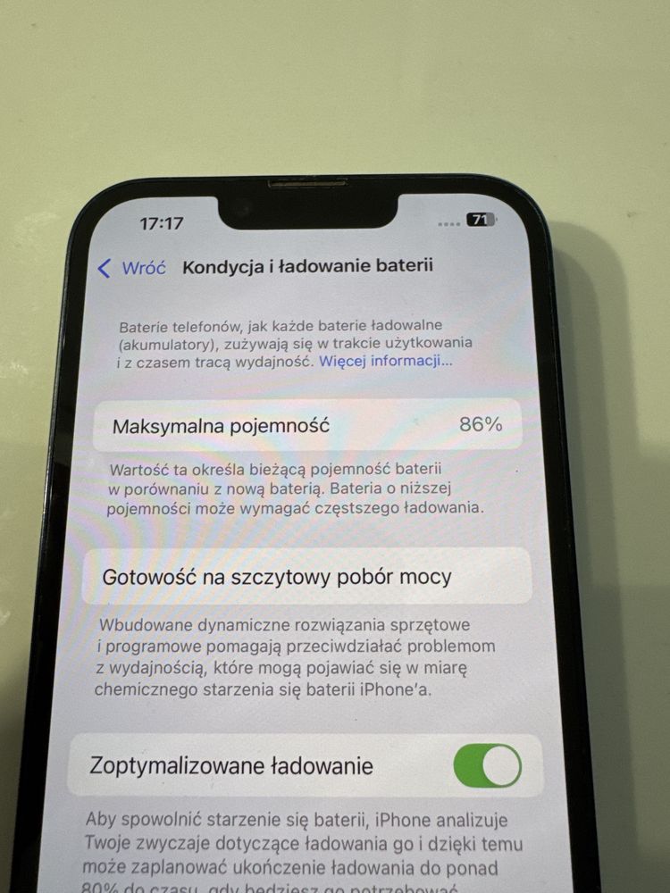 iPhone 14 128GB midnight . kondycja 86% stan bardzo dobry.