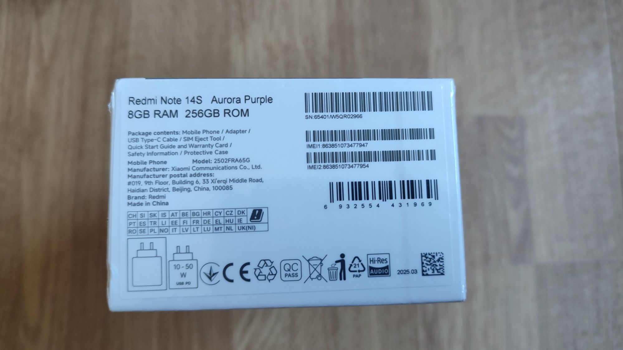 Xiaomi redmi note 14s 8/255gb nfc 200Mp g99 6.67" amoled