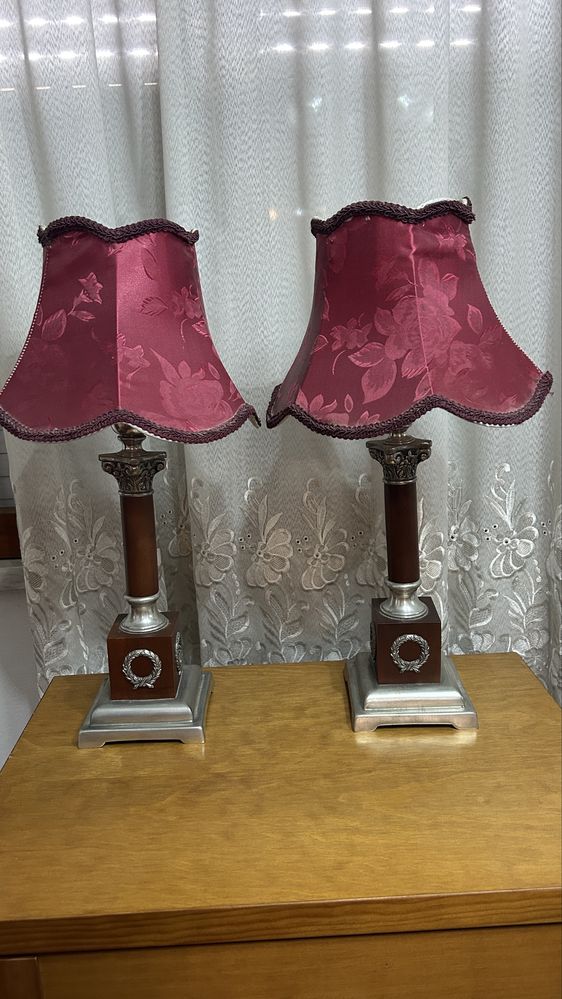 2 x Candeeiros de mesa antigos