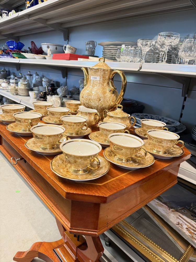 Serwis zestaw porcelanowy Karolina Marmurek 12 osób śniadanie 1155