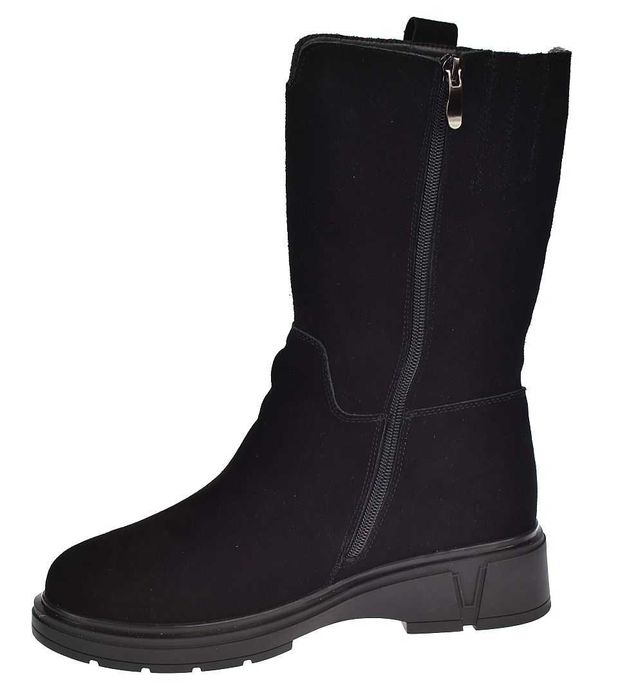 Kozaki damskie skórzane wysokie ocieplane śniegowce B-219 BK roz. 39