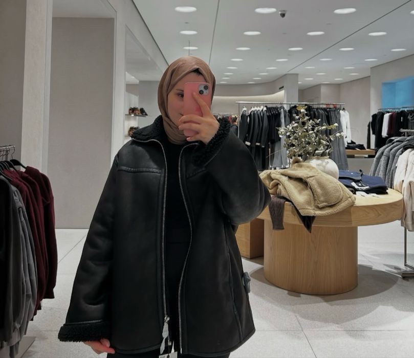 ZARA S M L дублянка весна демі куртка зима хутро