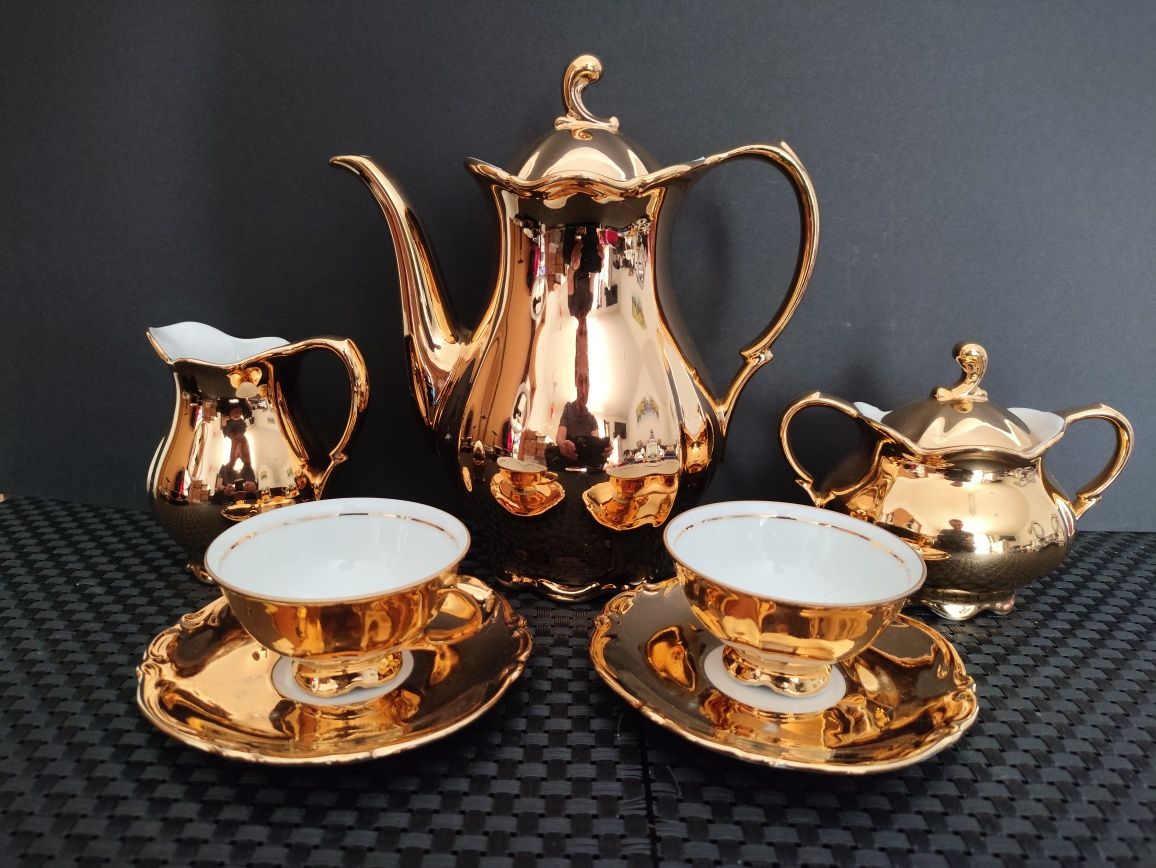 Porcelana Bawaria  Złoty Serwis do mokka TET-TA-TET Tirschenreuth