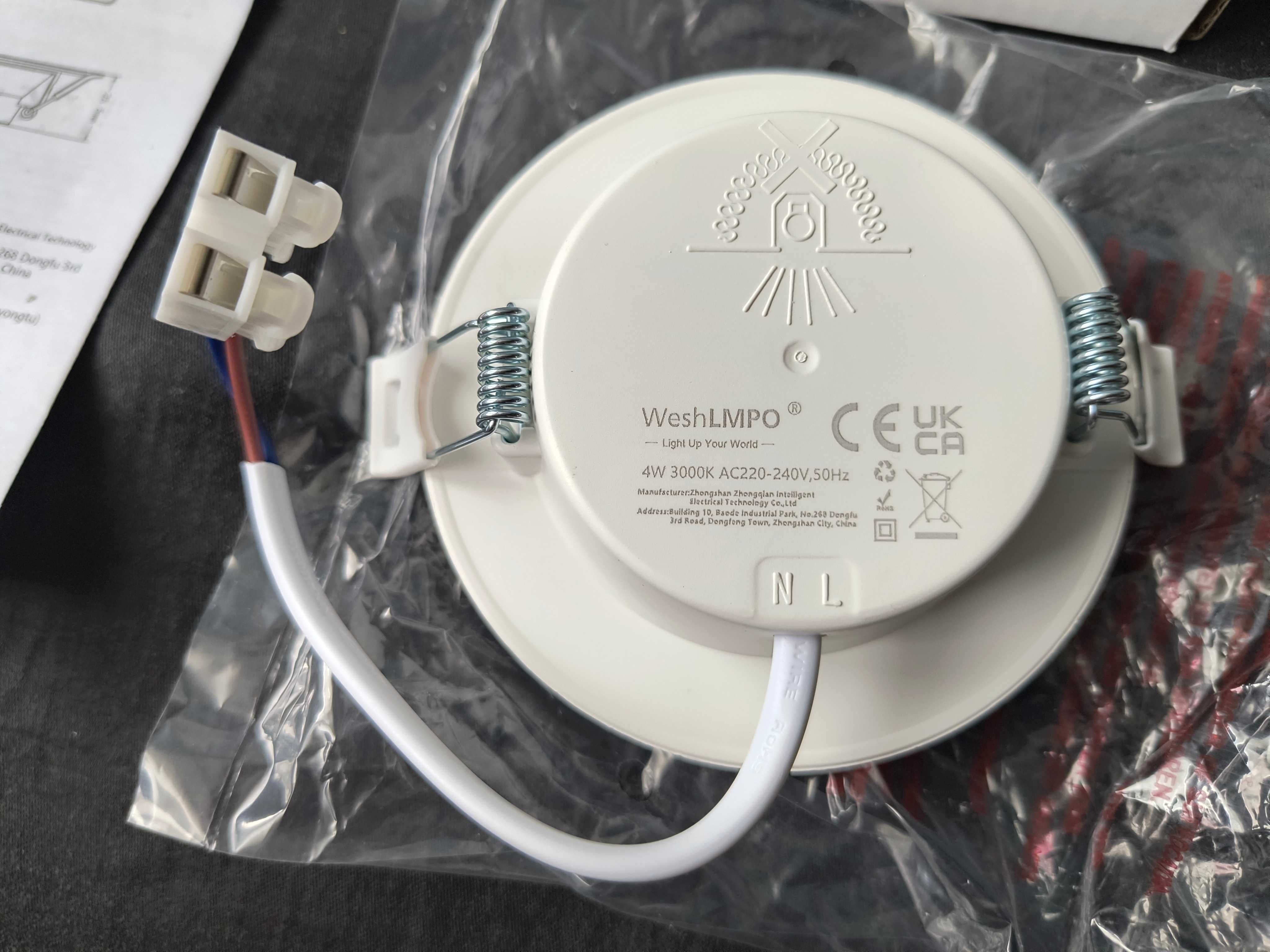Oczko sufitowe LED 4W 4000k podtynkowe WeshLMPO 10szt Nowe! Okazja!