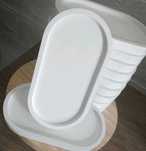 1 Bandeja oval 18cm em gesso crú pronta para pintura