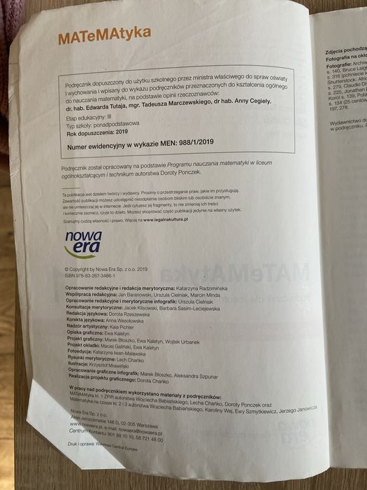 Matematyka 1 zakres podtawowy i rozszerzony nowa era 2019