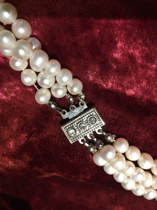 Винтажный очень красивый набор бусы и браслет натуральный жемчуг