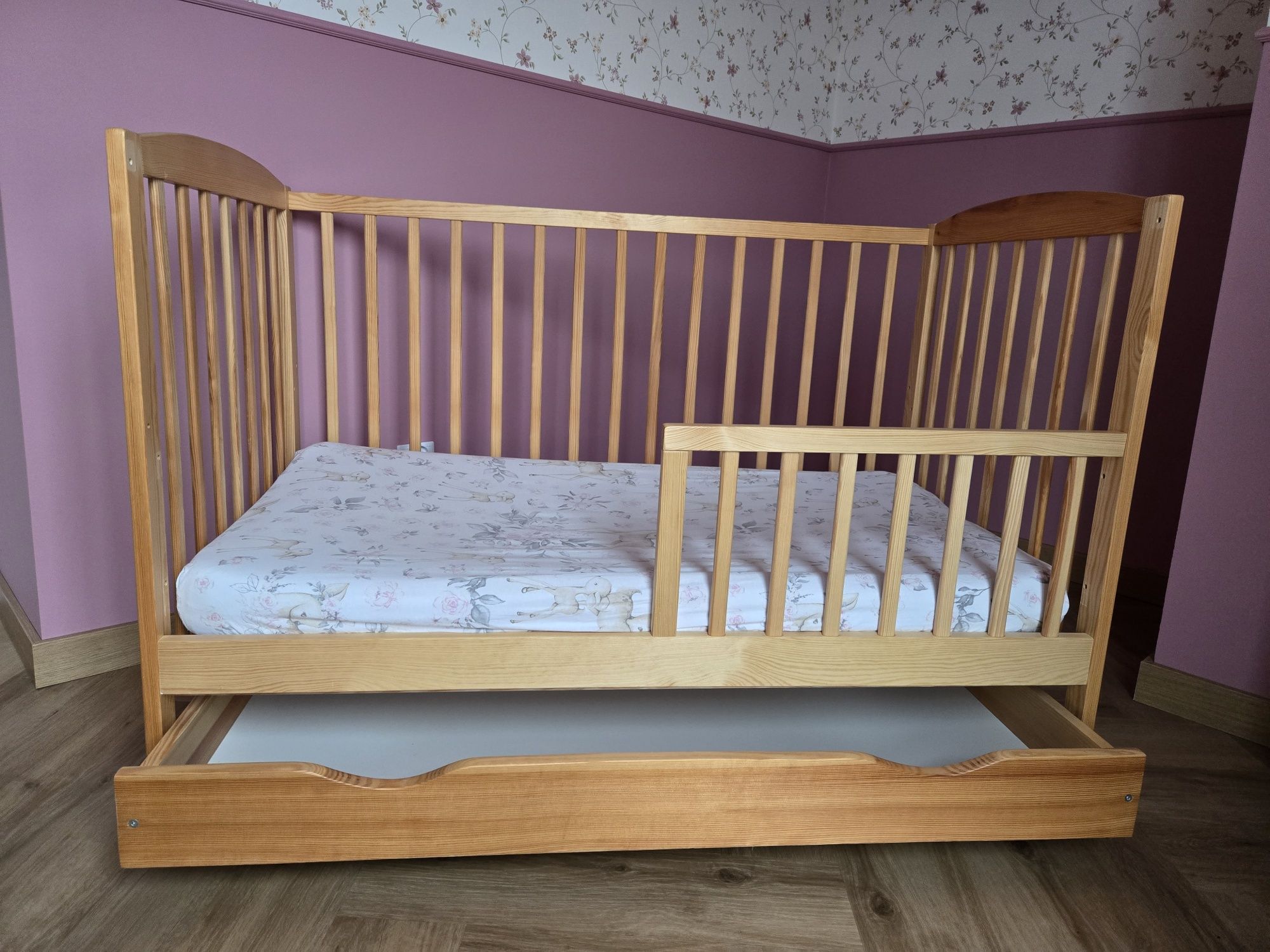 Łóżeczko z szuflada 2w1  materac