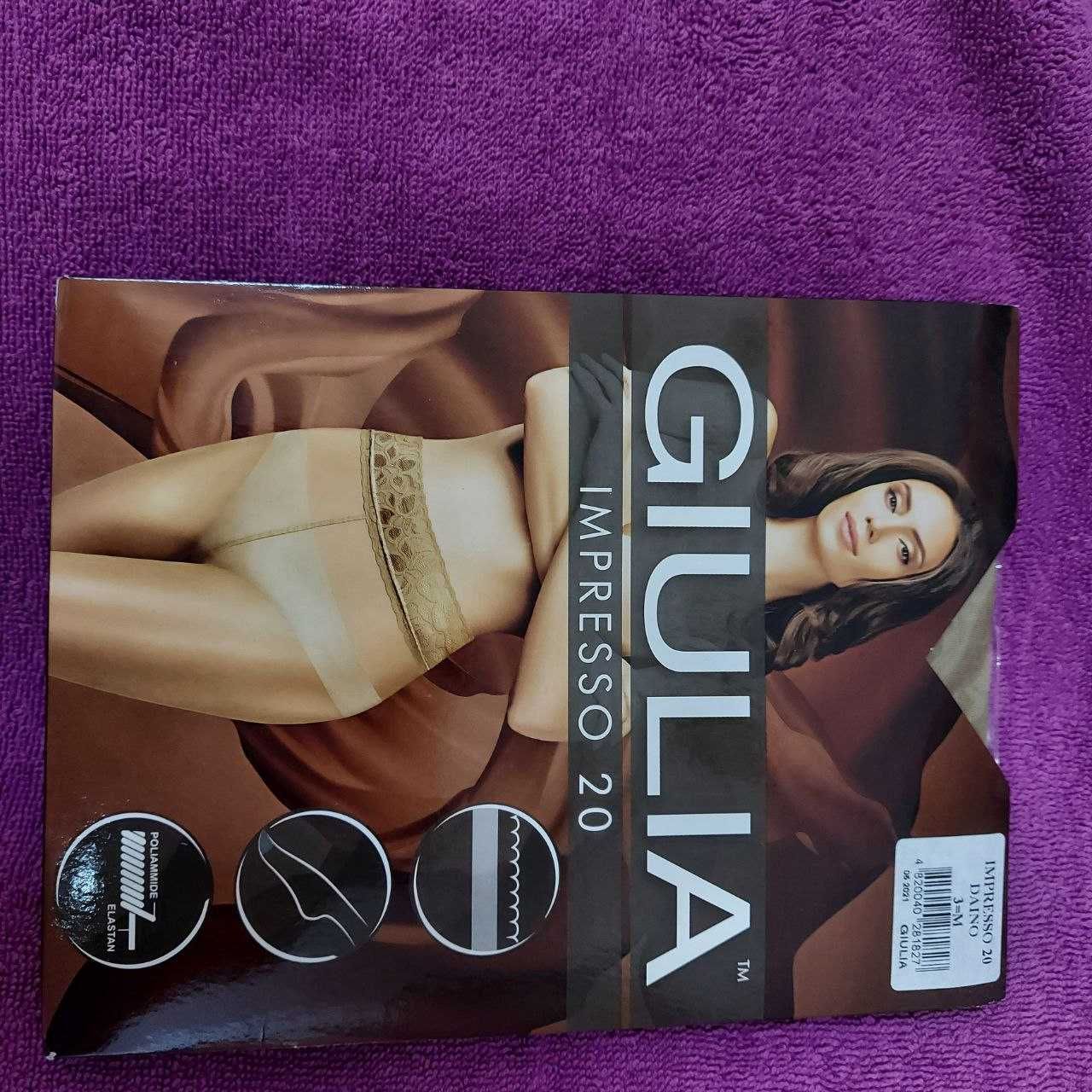 Колготки GIULIA з мереживним поясом на силіконовій основі