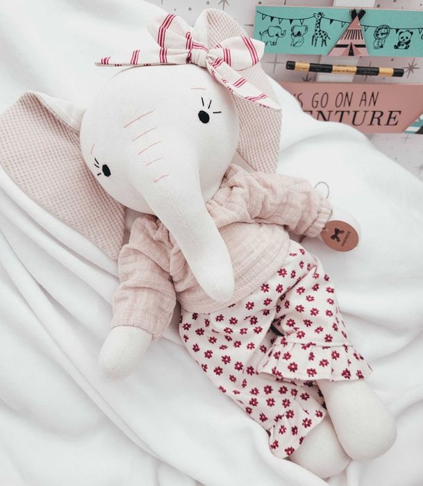 Lalka szyta przytulanka szmacianka Słonik handmade prezent urodziny