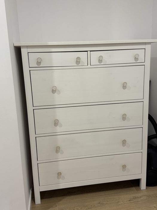 IKEA HEMNES komoda 6 szuflad BIAŁA BEJCA 108x131cm
