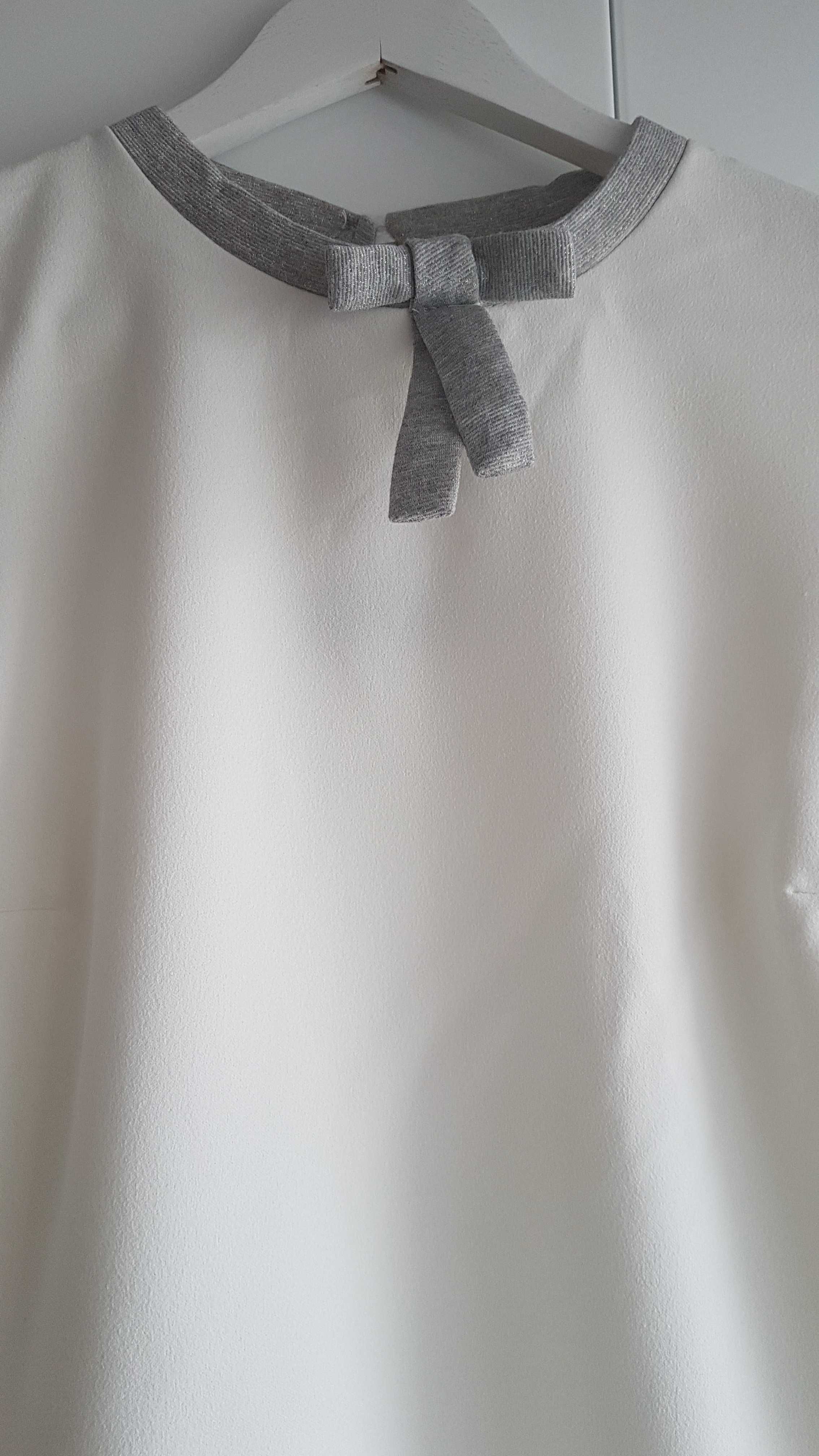 Nowość 2023:) biała elegancka bluzeczka z kokardką XAMA 36