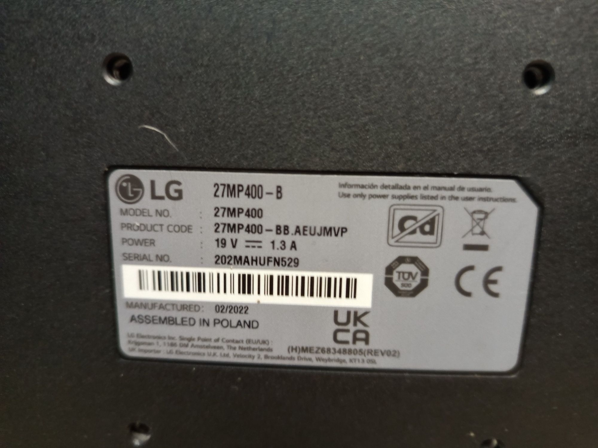 Monitor lg 27 cali